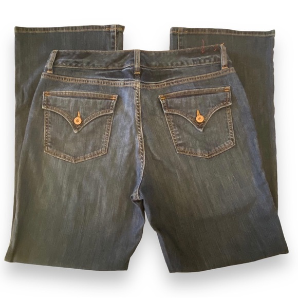 GAP Curvy Flare Jeans Flap Pockets Size 12A Dark Blue Wash - Picture 2 of 5